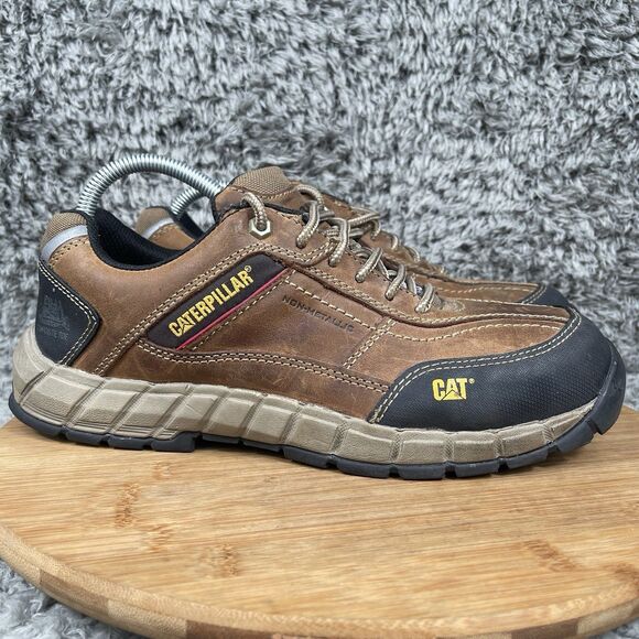 Caterpillar Streamline Work Leather Composite Toe Safety Shoes Men's 8 M P90838 - Picture 1 of 9